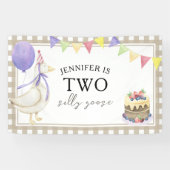 Banderoles Aquarelle Oie 2e anniversaire Bienvenue (Horizontal)