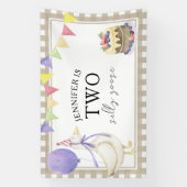 Banderoles Aquarelle Oie 2e anniversaire Bienvenue (Verticale)