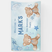 Banderoles aquarelle Ours en peluche bleu bienvenue aux enfan (Vertical)