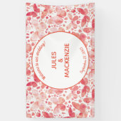 Banderoles Aquarelle papillon rose (Vertical)