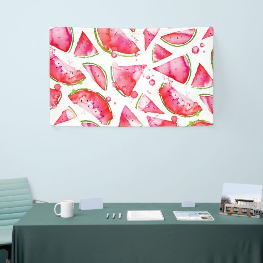 Banderoles Aquarelle pastèque 1 (Salon professionnel)
