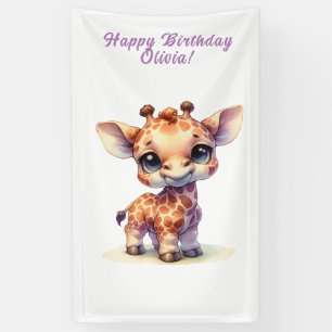 Banderoles Aquarelle petite girafe