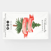 Banderoles Aquarelle Pine Arbre Joyeux Petit Anniversaire (Horizontal)