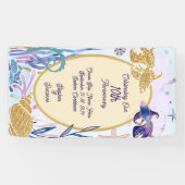 Banderoles Aquarelle Poisson sous-marin Anniversaire Porte de (Horizontal)