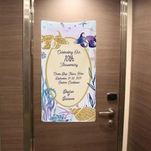 Banderoles Aquarelle Poisson sous-marin Anniversaire Porte de
