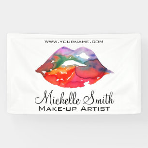 Banderoles Aquarelle rainbow lips maquillage marque