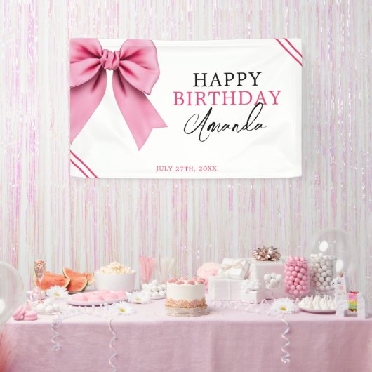 Banderoles Aquarelle Rose Bow Chic Sweet 16 Anniversaire (Fête)