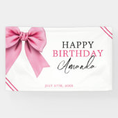 Banderoles Aquarelle Rose Bow Chic Sweet 16 Anniversaire (Horizontal)