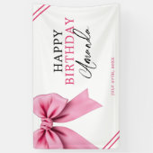 Banderoles Aquarelle Rose Bow Chic Sweet 16 Anniversaire (Vertical)