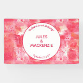 Banderoles Aquarelle rose Confetti Abstraite moderne (Horizontal)