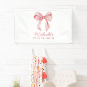 Banderoles Aquarelle rose Coquette Bow Baby shower minimal (En situation)