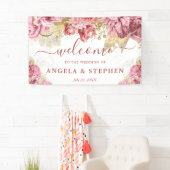 Banderoles Aquarelle rose et or Mariage (En situation)