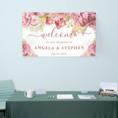 Banderoles Aquarelle rose et or Mariage (Salon professionnel)