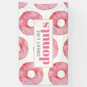 Banderoles Aquarelle rose moderne douce comme les beignets Ci (Vertical)