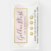 Banderoles Aquarelle rose pâle & Or moderne Géométrique Chic (Vertical)