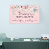 Banderoles Aquarelle rose Roses pivoines pies (Salon professionnel)