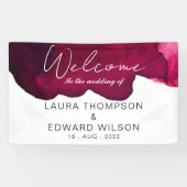 Banderoles Aquarelle rouge bordeaux foncé vin d'encre rouge a (Horizontal)