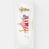 Banderoles Aquarelle Rouge Cirque Carnaval Bébé anniversaire (Vertical)