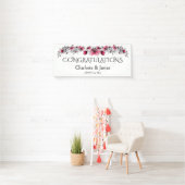 Banderoles Aquarelle rouge fleurs, Mariage (En situation)