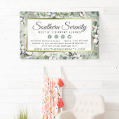 Banderoles Aquarelle rustique du Sud Coton et Botanique (En situation)