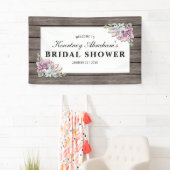 Banderoles Aquarelle rustique Fête des mariées florale Succul (En situation)