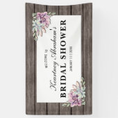 Banderoles Aquarelle rustique Fête des mariées florale Succul (Vertical)