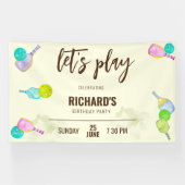 Banderoles Aquarelle Thème Pickleball Sports Anniversaire (Horizontal)