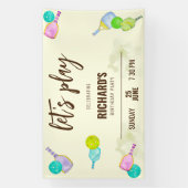 Banderoles Aquarelle Thème Pickleball Sports Anniversaire (Verticale)