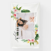 Banderoles Aquarelle Tropical Floral Frame (Verticale)