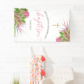 Banderoles Aquarelle tropicale Baptême de bienvenue (En situation)