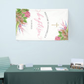 Banderoles Aquarelle tropicale Baptême de bienvenue (Salon professionnel)