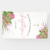 Banderoles Aquarelle tropicale Baptême de bienvenue (Horizontal)