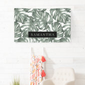 Banderoles Aquarelle tropicale Oasis moderne Feuille Motif (En situation)