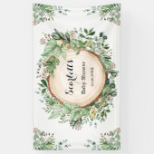 Banderoles Aquarelle verdure Baby shower de jardin botanique (Vertical)