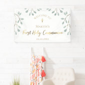 Banderoles aquarelle verdure | Première sainte communion (En situation)