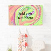 Banderoles Aquarelle vert simple ajouter votre nom de texte (En situation)