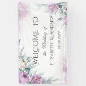 Banderoles Aquarelle violet Roses (Vertical)