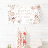 Banderoles Aquarelle Whimsical Fairy 1er anniversaire (En situation)