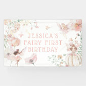 Banderoles Aquarelle Whimsical Fairy 1er anniversaire (Horizontal)