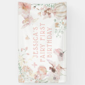 Banderoles Aquarelle Whimsical Fairy 1er anniversaire (Vertical)