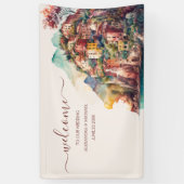 Banderoles Aquarelle Whimsical Mariage de destination italien (Vertical)