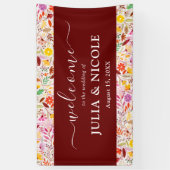 Banderoles Aquarelles vives Fleurs de tulipe d'été Mariage (Vertical)