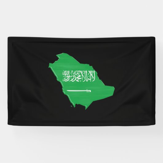 Banderoles Arabie saoudite flag and map (Horizontal)