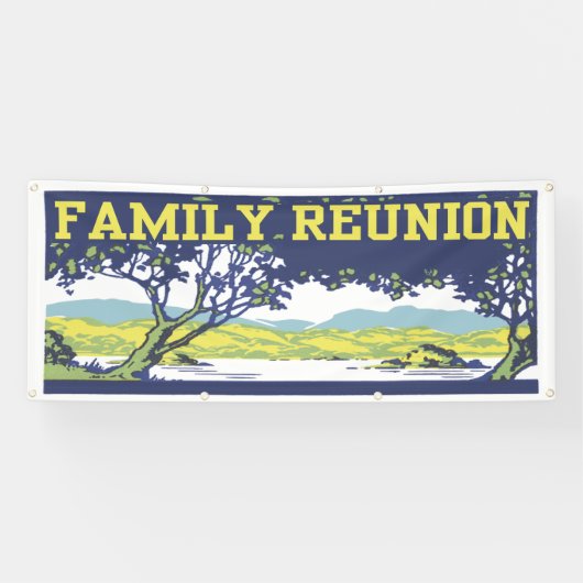 Banderoles Arborescence de la famille rétro vintage (Horizontal)