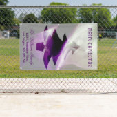 Banderoles Arbre de Noël blanc et mauve (En situation)