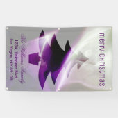 Banderoles Arbre de Noël blanc et mauve (Horizontal)