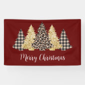 Banderoles Arbre de Noël Cheetah Imprimer Buffalo Plaid Parti (Horizontal)