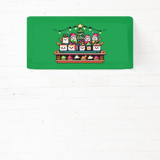 Banderoles Arbre de Noël en Sushi Festif - Art Pixel mignon (Insitu)