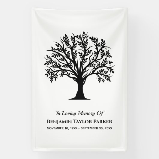 Banderoles Arbre de vie Bereavity Sympathy Funeral Memorial (Verticale)