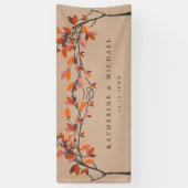 Banderoles Arbres d'amour à noeuds rouges sur Kraft Mariage d (Vertical)